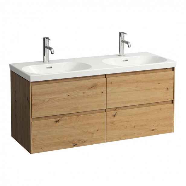 Laufen Lani - Umyvadlová skříňka, 118x45x52 cm, 4 zásuvky, dub H4035741122671