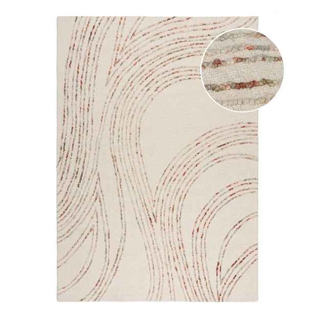 Oranžový/krémový vlněný koberec 200x290 cm Abstract Swirl – Flair Rugs
