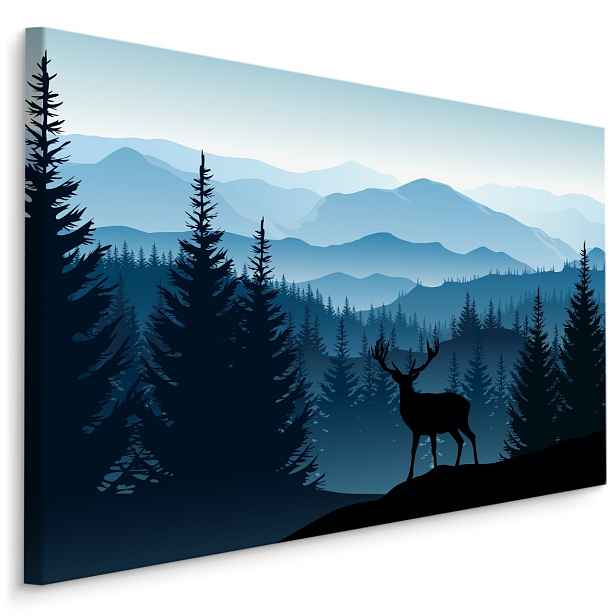 Plátno Silueta Jelena Na Pozadí Hor Varianta: 90x60