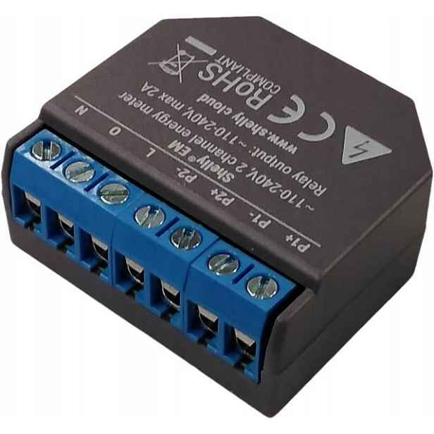 Shelly Em modul pro měření napětí energie Wi-Fi 2,4 GHz Mqtt