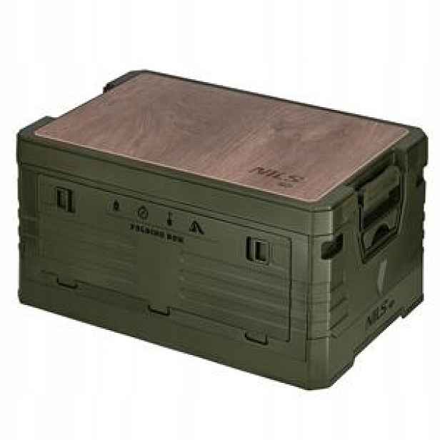 Skládací box Nils Camp NCB4002 2v1 s víkem a dřevěnou deskou 32L zelený