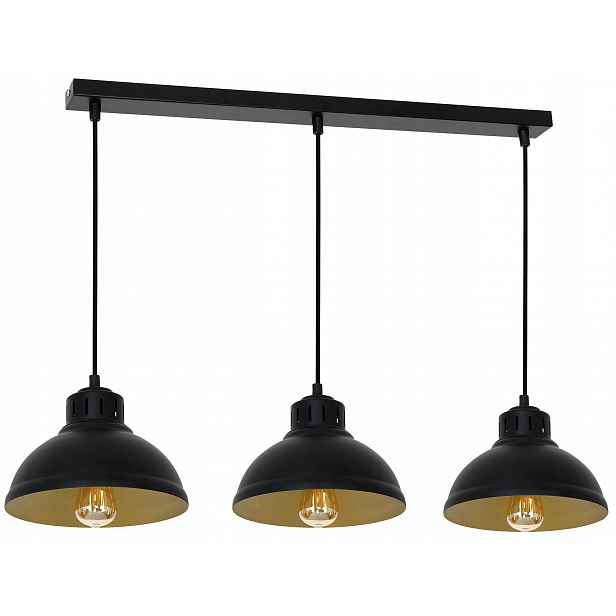 Závěsná lampa Sven Černá Zlatá Kovová výrazná pro stylové prostory