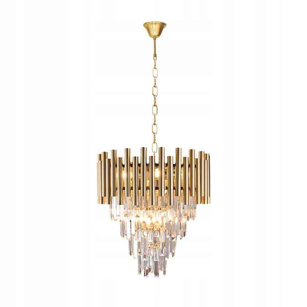 Závěsná lampa glamour křišťálová zlatá Milagro
