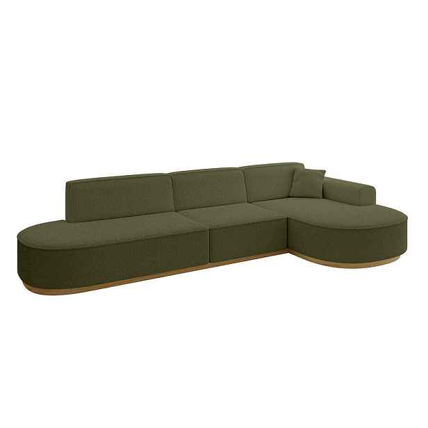 ALTDECOR ROHOVÁ SEDAČKA s otomanem, pravá MARI-L2-v2 328x171x83 Zelená Buklé