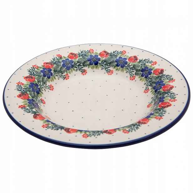 Hluboký talíř 24 cm Ceramika Artystyczna Bolesławiec dek 1535 Wianek