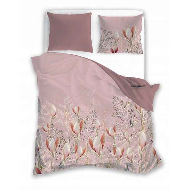 Povlečení Elegant 160x200 024 pudrově růžové květy oboustranné S