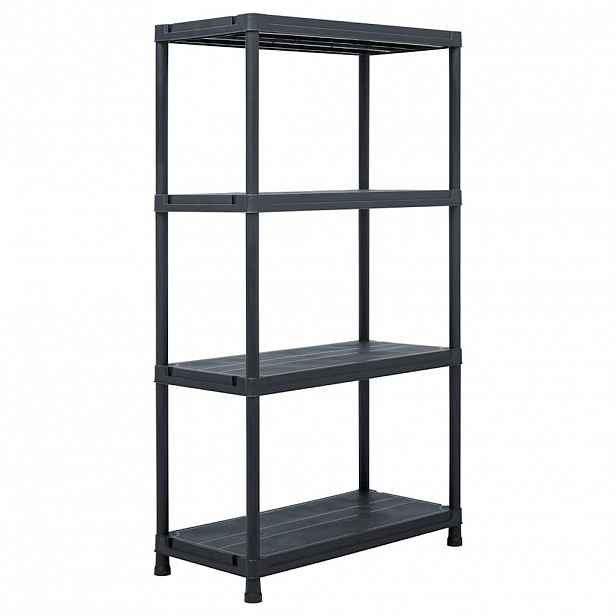 vidaXL Skladový regál černý 100 kg 60 x 30 x 138 cm plastový