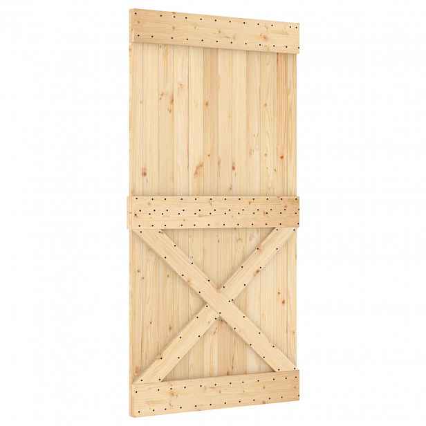 vidaXL Posuvné dveře NARVIK 100 x 210 cm (213,5 cm) Přirozená a černá