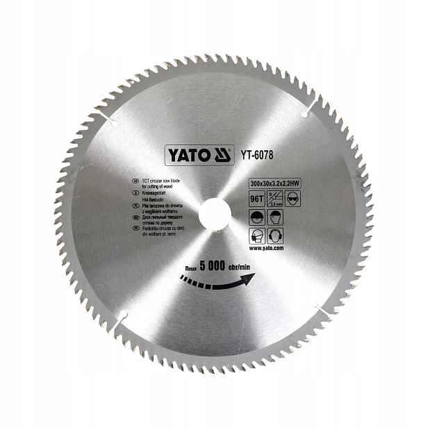 Vidiový Kotouč 300 MM 96T Pro Dřevo A Plasty YT-82175 Karbid Wolframu Yato