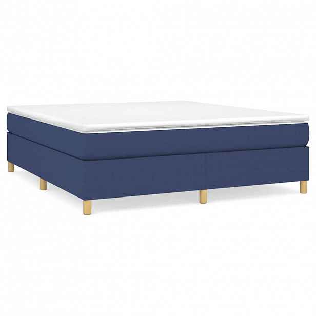 vidaXL Box spring postel s matrací modrá 180x200 cm textil