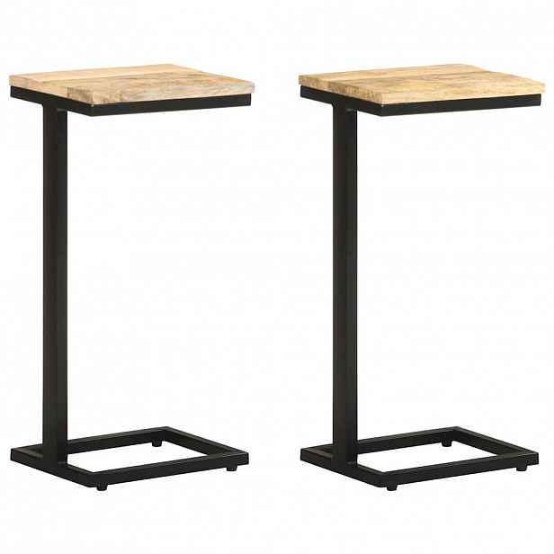 vidaXL Odkládací stolky 2 ks 31,5x24,5x64,5cm hrubé mangovníkové dřevo