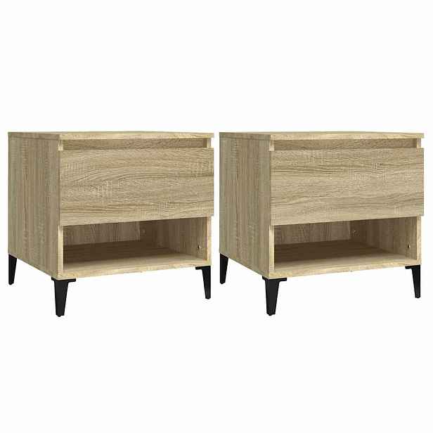 vidaXL Odkládací stolky 2 ks dub sonoma 50x46x50 cm kompozitní dřevo