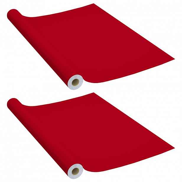 vidaXL Samolepící tapety na nábytek 2 ks červené 500 x 90 cm PVC