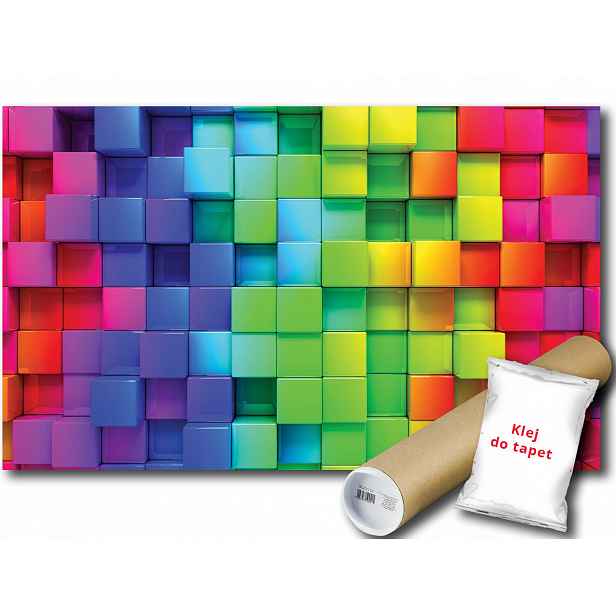 Vinylová fototapeta 3D kostky, čtverce 152x104