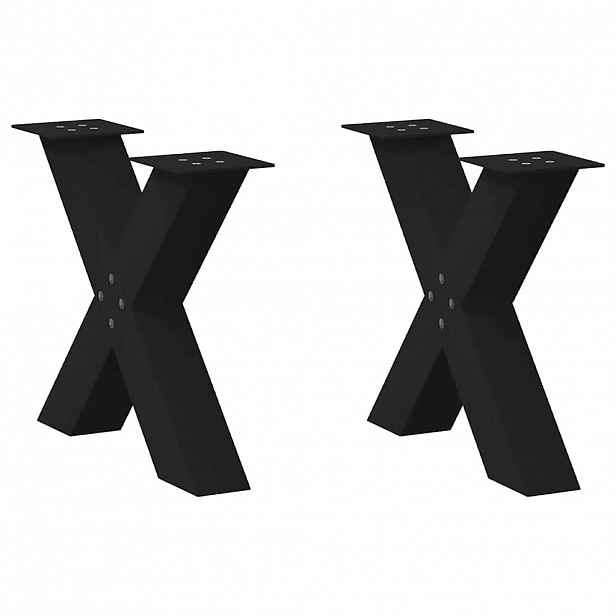 vidaXL Nohy konferenčního stolku ve tvaru X, 2 ks, černé, 50 x (42-43) cm, ocel