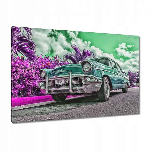 Obrazy 120x80 Klasické auto v tyrkysové barvě