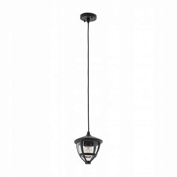 Černá závěsná lampa Amelia moderní nad venkovní terasu Nowodvorski