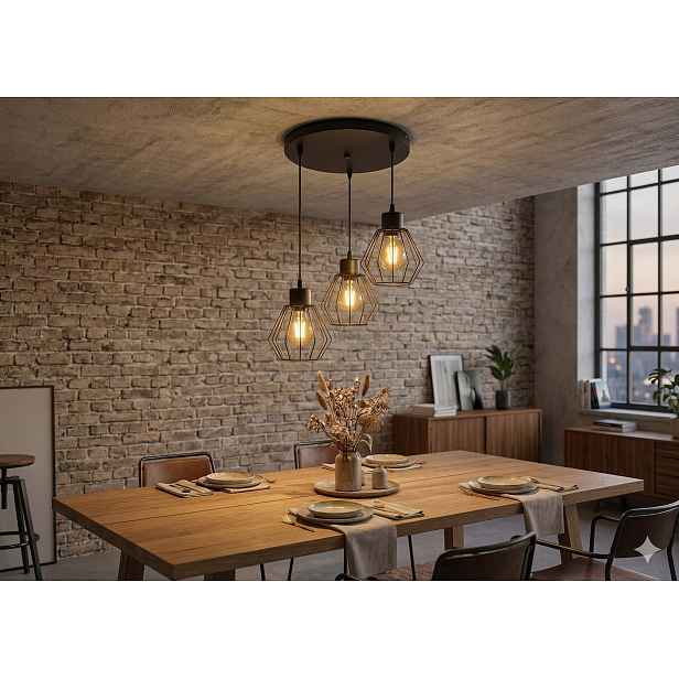 Euro-Lamp Závěsná lampa Diamo 3k černá 3X60W Výrobce