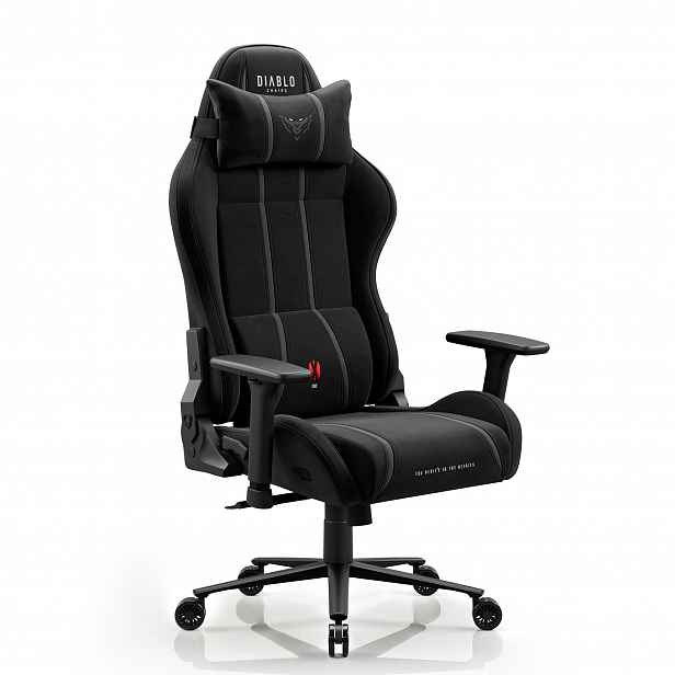 Látková herní židle černé King Size: Diablo X-One 2.0 Burned Black