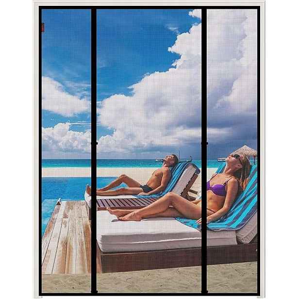 Moskytiéra závěs na dveře magnetická samolepicí 210 x 232 cm Šedá