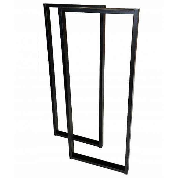 Nohy Na Stůl Kovové Černé 40x100 CM Profil 4x2 CM Loftové 2 Ks