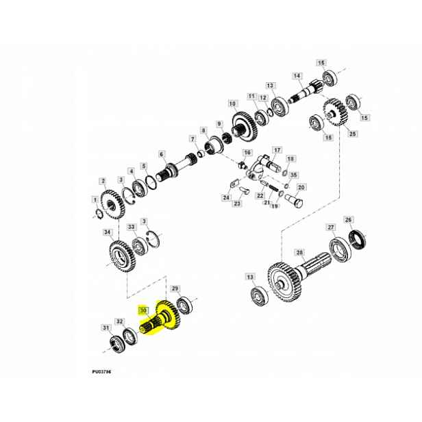 Ozubené kolo John Deere 1023E 60D 1025R LVU21835