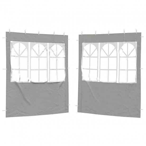 vidaXL Boční stěna párty stanu 2 ks 200 x 195 cm Světle šedá PE a ocel