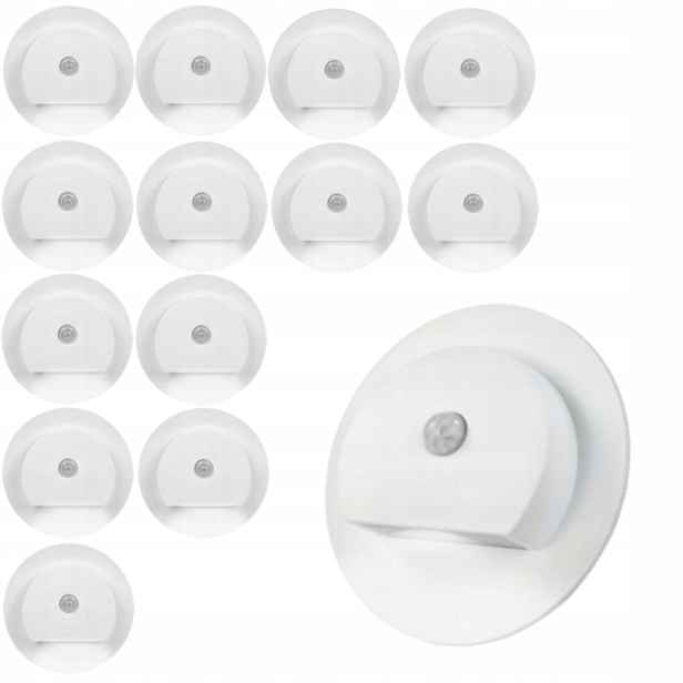 14 X Led Schodišťová Lampa 230V Senzor Pohybu Soumraku Osvětlení Schodů