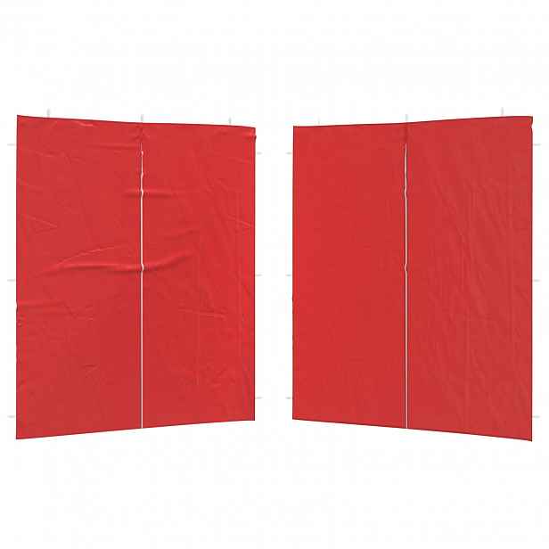 vidaXL Boční stěna párty stanu 2 ks 200 x 195 cm Červená PE a ocel