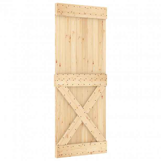 vidaXL Posuvné dveře NARVIK Přirozená a černá 80 x 210 cm (152,5 cm)