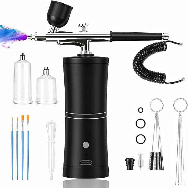 Bezdrátový Airbrush 1000 Mah Černý, Sada Na Malování