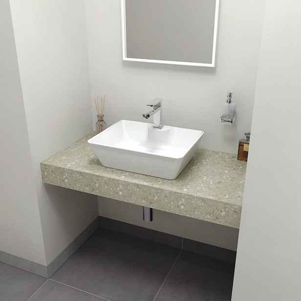 Sapho TAILOR rockstone deska 100x50 cm, provedení límce F