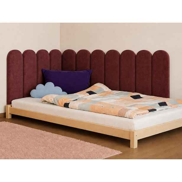 Zaoblený čalouněný panel za zeď VELUR Zvolte barvu: Tmavě modrá, Zvolte rozměr: 20x90 cm, Uchycení na zeď: Bez uchycení (možnost použití lepidla)