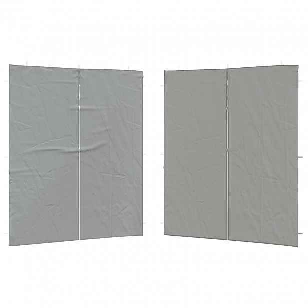 vidaXL Boční stěna párty stanu 2 ks 200 x 195 cm Světle šedá PE a ocel