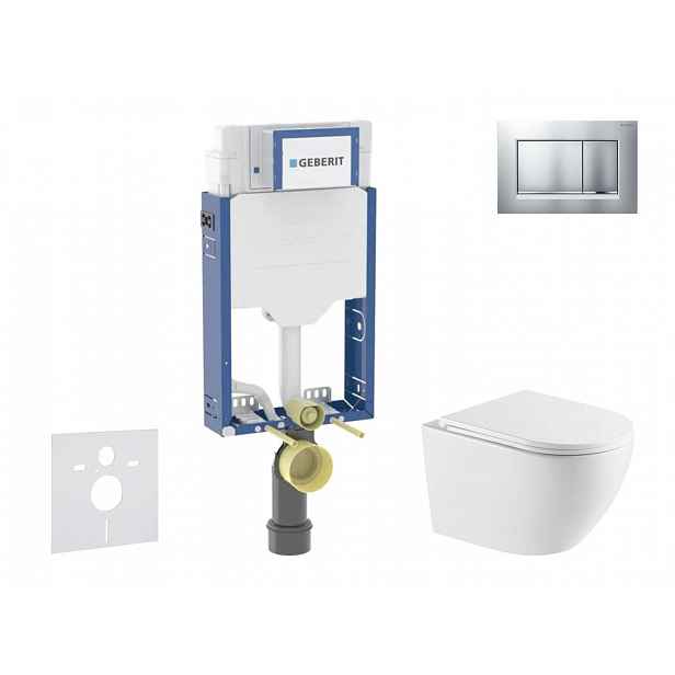 Geberit Kombifix - Set předstěnové instalace, klozetu Oudee a sedátka softclose, tlačítko Sigma20, lakovaný chrom mat/chrom SANI15CA2105