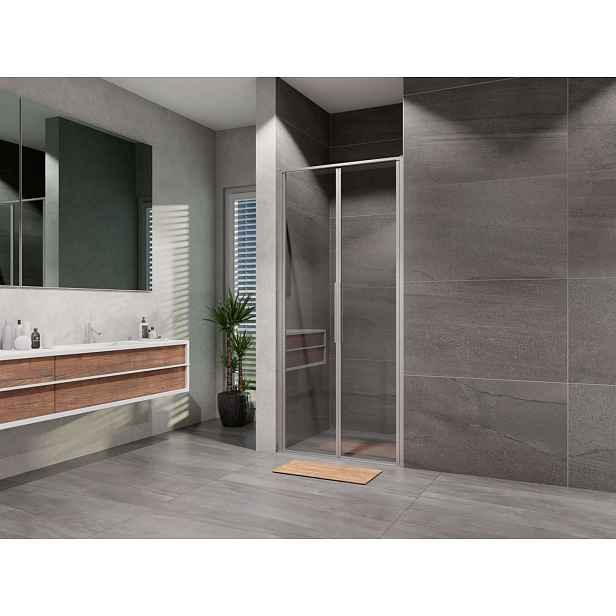 Lansanit LUX Slim Tadao - Sprchové dveře dvoukřídlé 80 cm, chrom/čiré sklo LAN03025