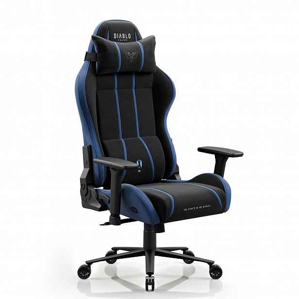 Látková herní židle černý-modrý King Size: Diablo X-One 2.0 Night Blue