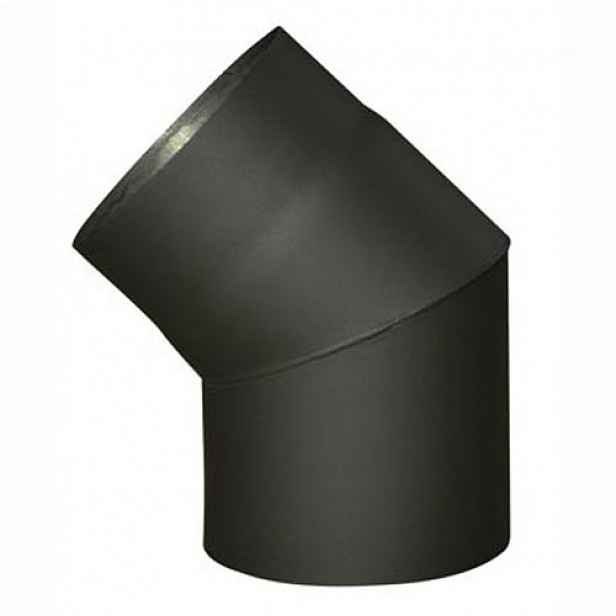 Koleno kouřové 145 mm/45°, silnostěnné 1,5 mm, černé MA654401