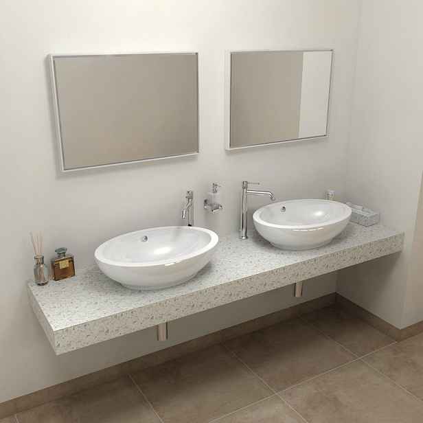 Sapho TAILOR rockstone deska 210x50 cm, provedení límce L