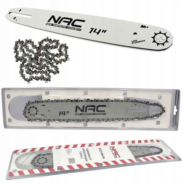 Set Nac Vodítko 14" Řetěz 60 Článků 0.325x1,5 Pro Motorovou Pilu