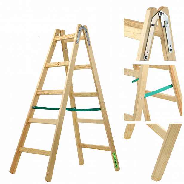 Žebřík 5 Stupňů 150 kg Oboustranný Malířský Žebřík