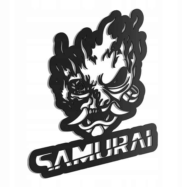 Logo Cyberpunk Samurai Dřevěný 3D obraz
