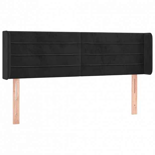 vidaXL Čelo postele typu ušák černé 147x16x78/88 cm samet