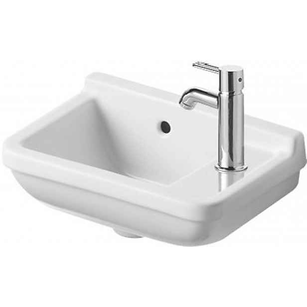 Duravit Starck 3 - Umývátko 40x26 cm, s přepadem, s otvorem pro baterii vpravo, bílá 0751400000