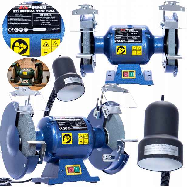 Profesionální Stolní Bruska Magnum, Lampa 200 MM 550 W Profi 230 V