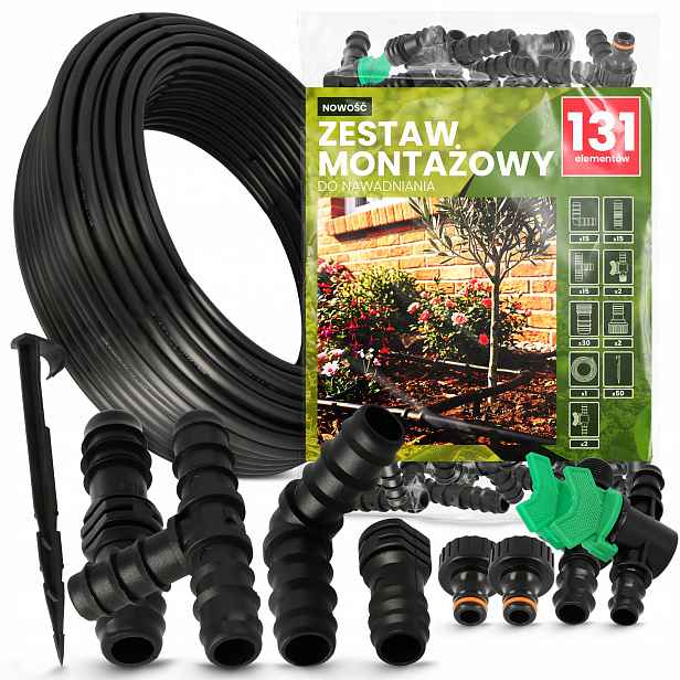 Sada Na Zavlažování fóliových tunelů 131 El. Trubka Pe 16MM 100M Tvarovky Hadice