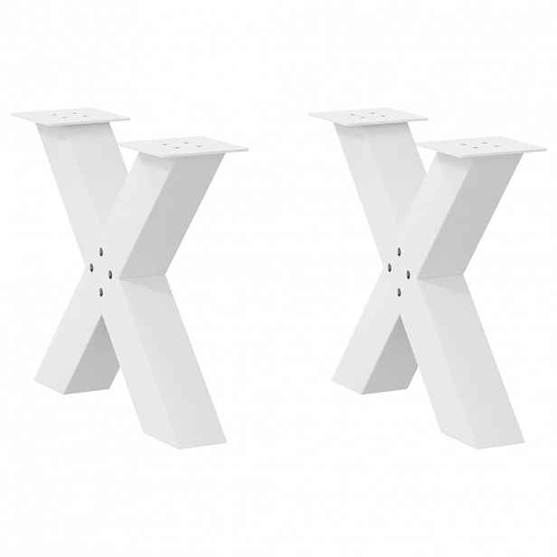 vidaXL Nohy konferenčního stolku ve tvaru X, 2 ks, bílé, 60 x (42-43) cm, ocel