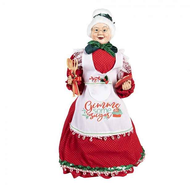 Červená vánoční dekorace figurka babča - 18*18*46 cm Clayre & Eef