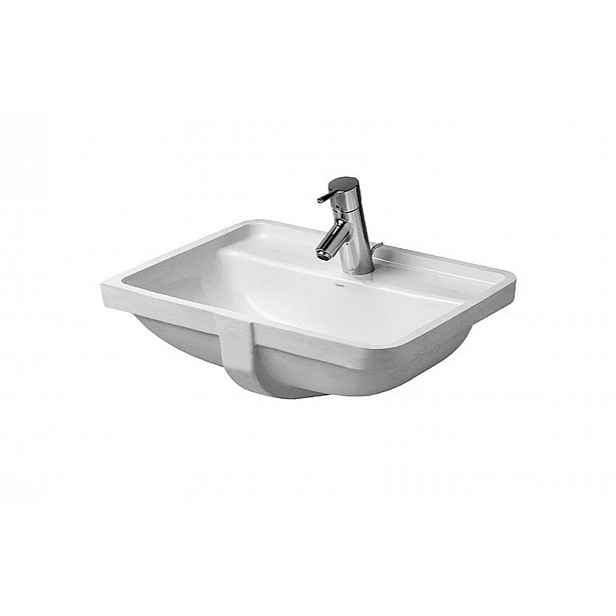 Duravit Starck 3 - Umyvadlo zápustné 49x37 cm, s přepadem, s otvorem pro baterii, bílá 0302490000