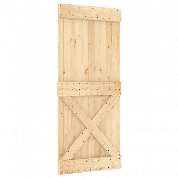 vidaXL Posuvné dveře NARVIK Přirozená a černá 90 x 210 cm (213,5 cm)